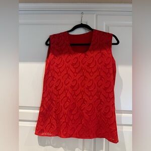 Elegant Red Sleeveless Top